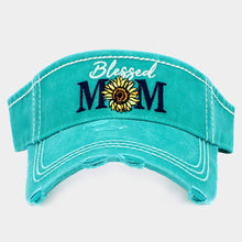 Load image into Gallery viewer, Blessed Mom Sunflower Vintage Visor Hat