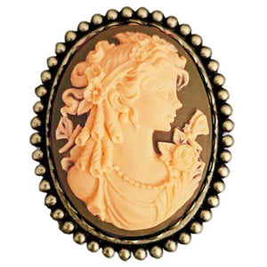Cameo Brown Magnetic Brooch