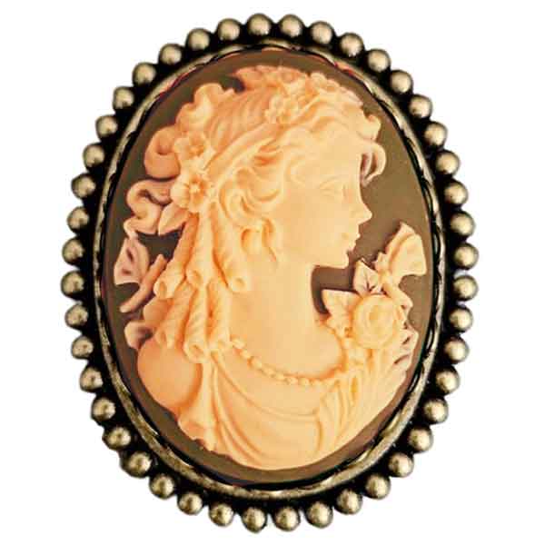 Cameo Brown Magnetic Brooch