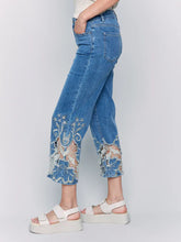 Load image into Gallery viewer, Flare Leg Pant with Laser Cut Lace Trim