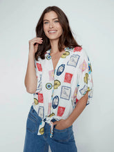 Load image into Gallery viewer, Printed Linen Front Tie