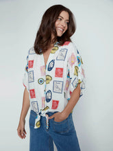 Load image into Gallery viewer, Printed Linen Front Tie