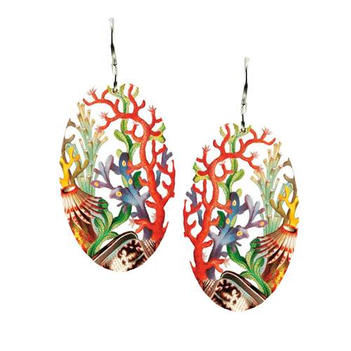 CORAL REEF - Large Oval Earring