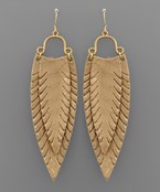 Layer Feather Leather Earrings