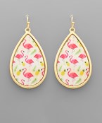 Flamingo Shell Teardrop Earrings