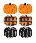 Glitter 3 Tiered Pumpkin Drop Earrings