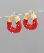 Studded Metal Ball Poly Hoops