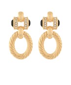 Pave Oval LInked Drop Earrings