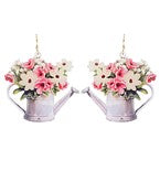 Watering Can & Flower Earrings