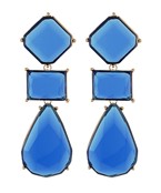 Multi Geo Resin 3 Drop Earrings