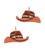 Western Leather Hat Earrings
