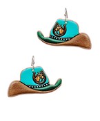 Western Leather Hat Earrings