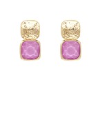 Load image into Gallery viewer, Bold Square Stone Textured Earrings