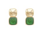 Load image into Gallery viewer, Bold Square Stone Textured Earrings