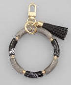 Resin Bar & Tassel Keychain