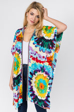 Load image into Gallery viewer, Hooded Tropical Drawstring Kimono