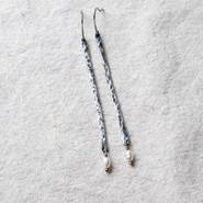 Twig and Bud- sterling silver and pearl earring