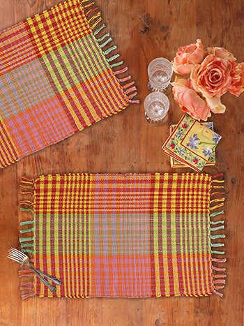 Madras Plaid Woven Placemat Set of 4