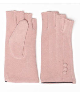 Side Button Detailed Soft Feel Fingerless Gloves