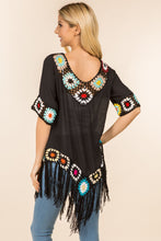 Load image into Gallery viewer, Crochet detailed Western Fringed Top
