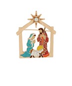 Nativity Enamel Metal Brooch