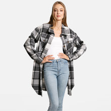Load image into Gallery viewer, Plaid Check Patterned Boyfriend Fit Long Shacket