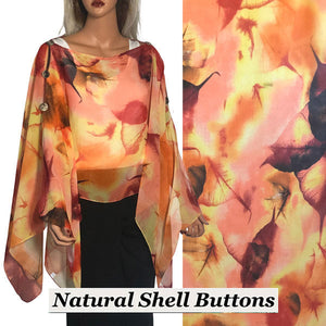 Silky Six Button Poncho/Cape