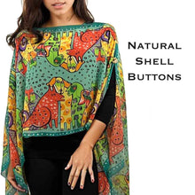 Load image into Gallery viewer, Silky Six Button Poncho/Cape