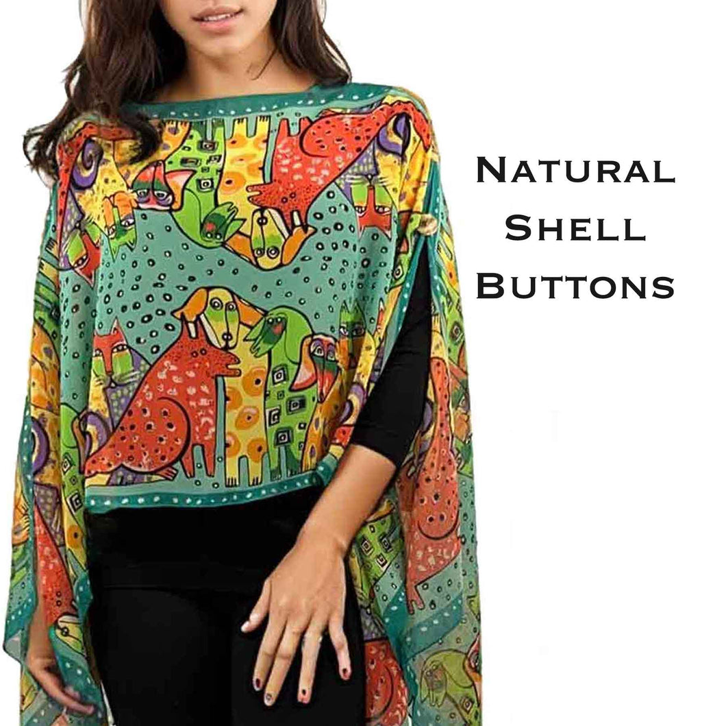 Silky Six Button Poncho/Cape