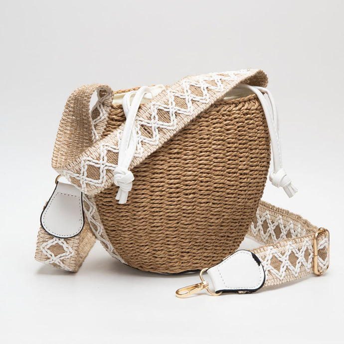 Straw Crochet Bucket Bag/Crossbody