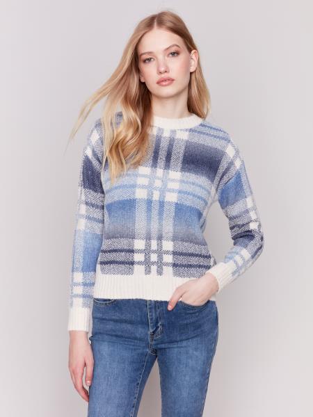 Plaid Space Dye Sweater