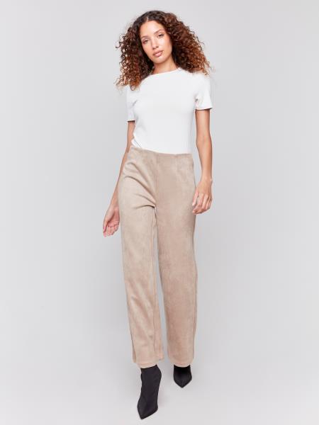 Pull-On Faux Suede Pant