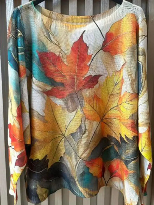 Vifal Cream Fall Leaves Sweater