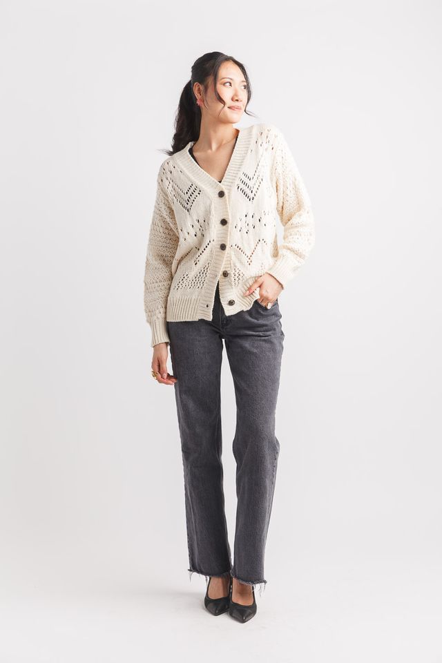 Crochet Button Front Cardigan