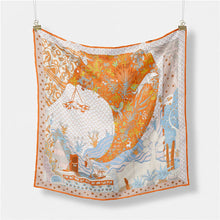 Load image into Gallery viewer, Floral Satin Square Scarf