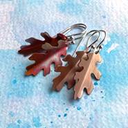 Fall Leaves - copper and sterling silver earrings
