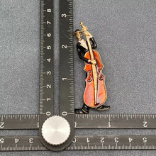 Load image into Gallery viewer, Enamel Musician Playing Cello Brooch