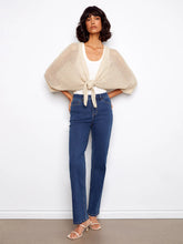 Load image into Gallery viewer, Crochet Lurex Tie-Front Bolero