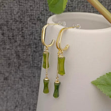 Load image into Gallery viewer, Bamboo Tassel Gold-Plated Post Earrings