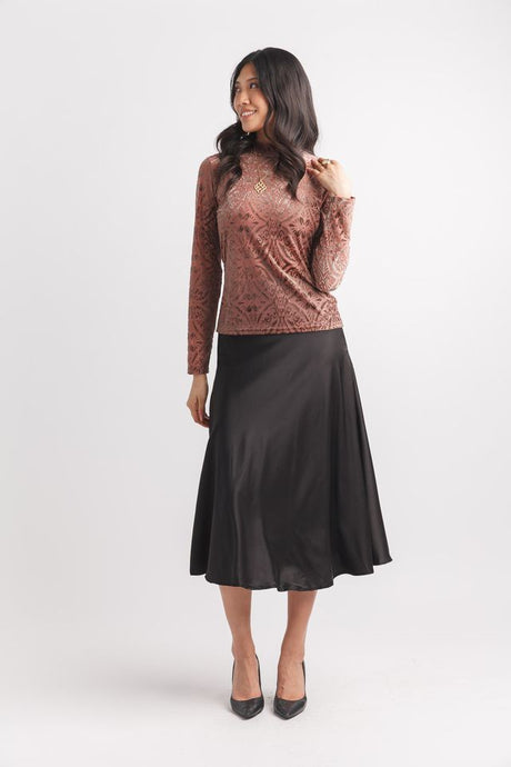 Satin Skirt Burgundy