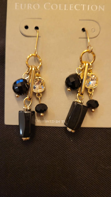 Black/Crystal Link Earring