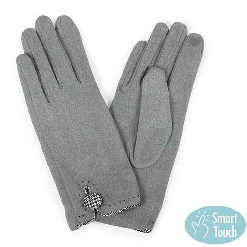 Houndstooth Button SmartTouch Smart Gloves