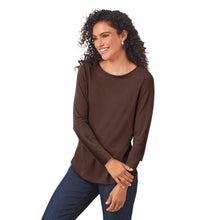 Load image into Gallery viewer, Supima Long Sleeve Curved Hem Tee