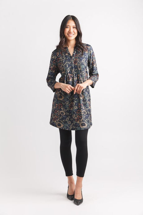 Pintuck Floral Tunic