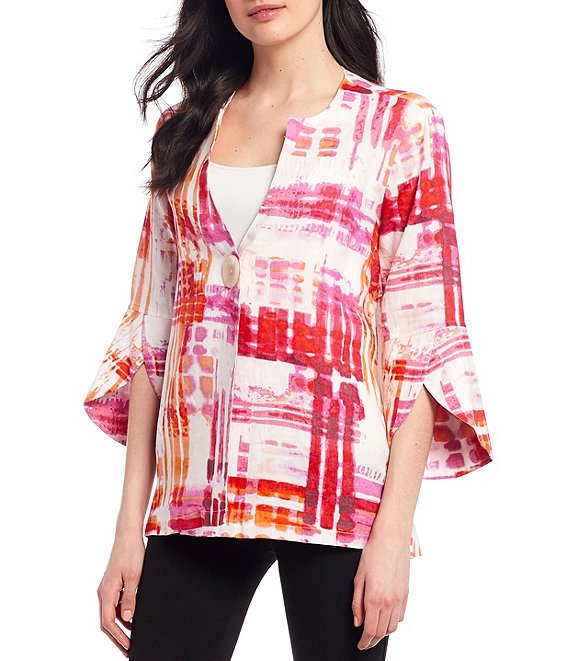 Ali Miles Abstract Linen Jacket