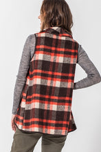 Load image into Gallery viewer, Outerwear Plaid Vest in Brown/Orange