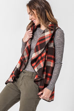 Load image into Gallery viewer, Outerwear Plaid Vest in Brown/Orange