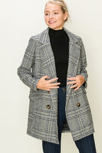 Load image into Gallery viewer, Plaid Wool Like Boyfriend Jacket