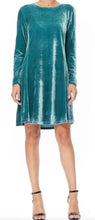 Load image into Gallery viewer, Teal Velvet Swing Dress