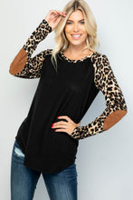 Load image into Gallery viewer, Leopard Contrast Sleeves with Elbow Patches